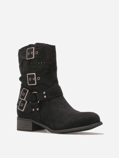 Bottines en suédine à sangles