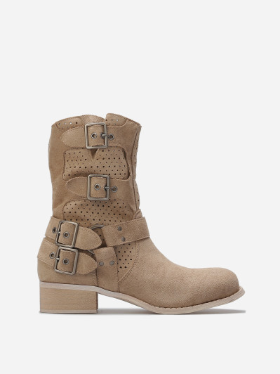 Bottines en suédine à sangles