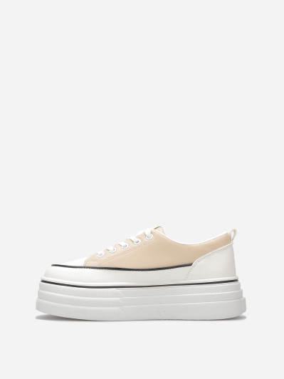 Baskets en simili à plateforme en relief