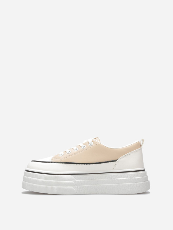 Baskets en simili à plateforme en relief