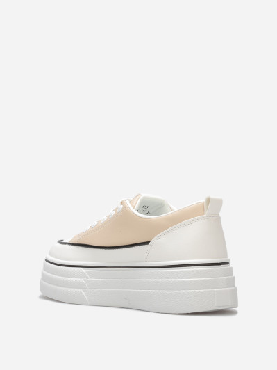 Baskets en simili à plateforme en relief