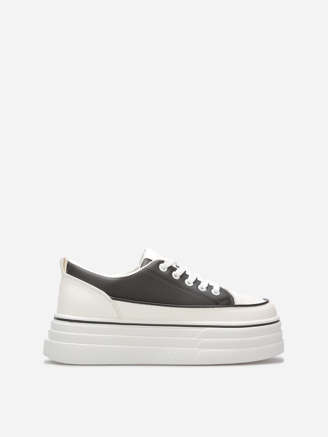 Baskets en simili à plateforme en relief