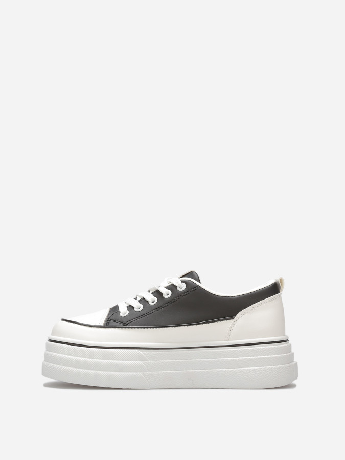 Baskets en simili à plateforme en relief