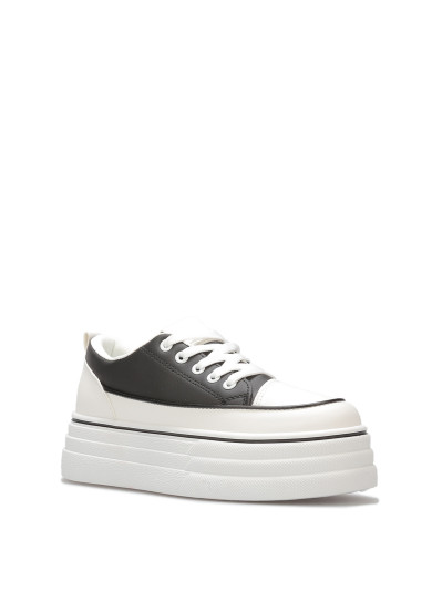 Baskets en simili à plateforme en relief