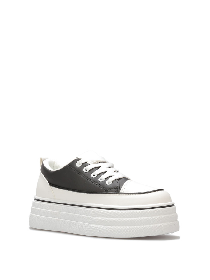 Baskets en simili à plateforme en relief