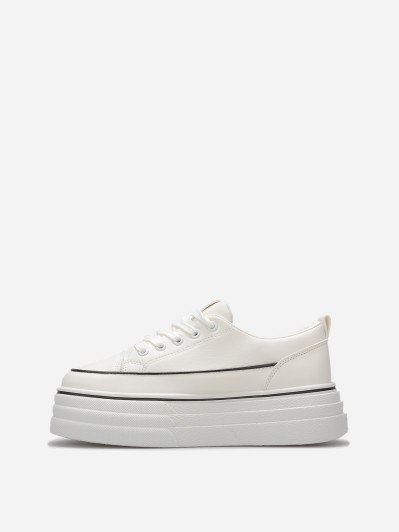 Baskets en simili à plateforme en relief