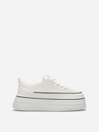 Baskets en simili à plateforme en relief