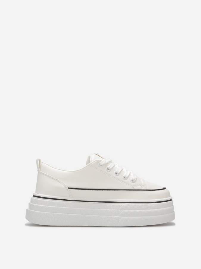 Baskets en simili à plateforme en relief