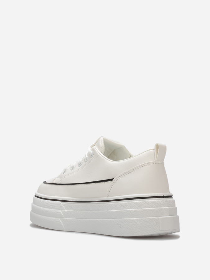 Baskets en simili à plateforme en relief