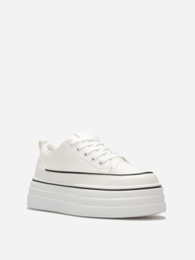 Baskets en simili à plateforme en relief