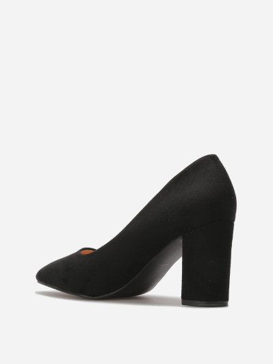 Escarpins en suédine et talon carré