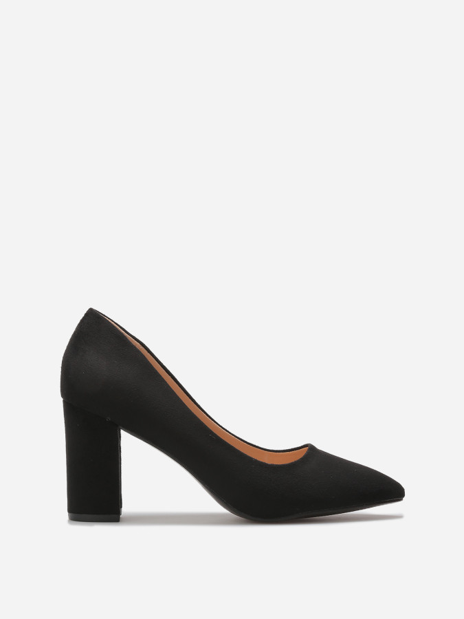 Escarpins en suédine et talon carré
