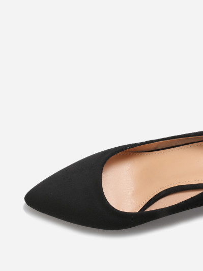 Escarpins en suédine et talon carré