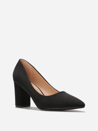 Escarpins en suédine et talon carré