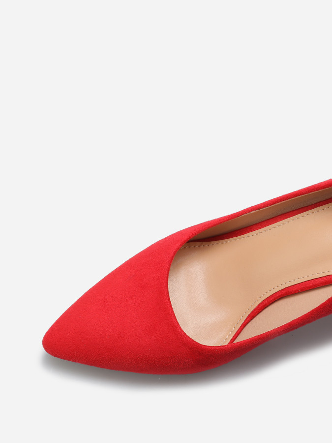 Escarpins en suédine et talon carré