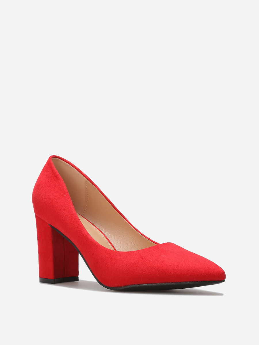 Talon Aiguille Escarpin Suedine Talon Carre Escarpins En Suédine