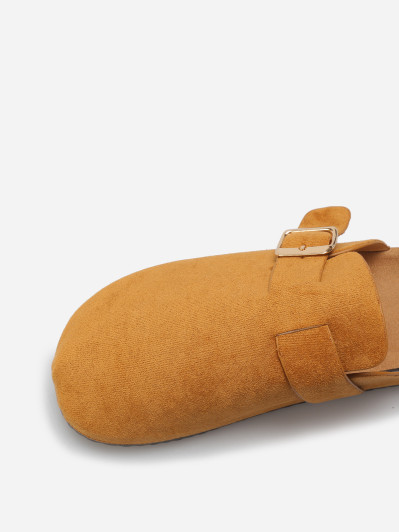 Mules en suédine avec bride