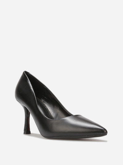 Escarpins en simili à talon bobine fin