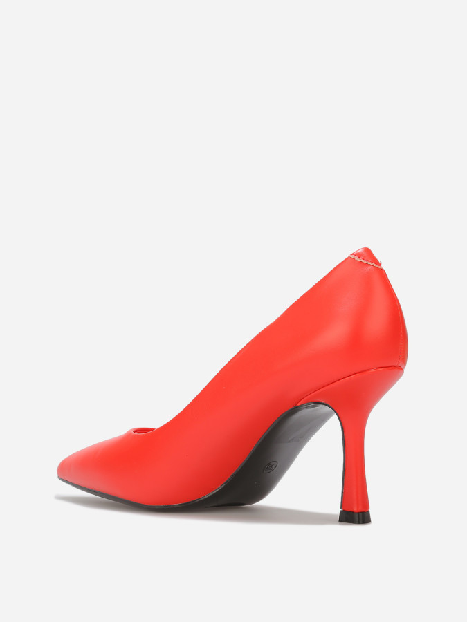 Escarpins en simili à talon bobine fin