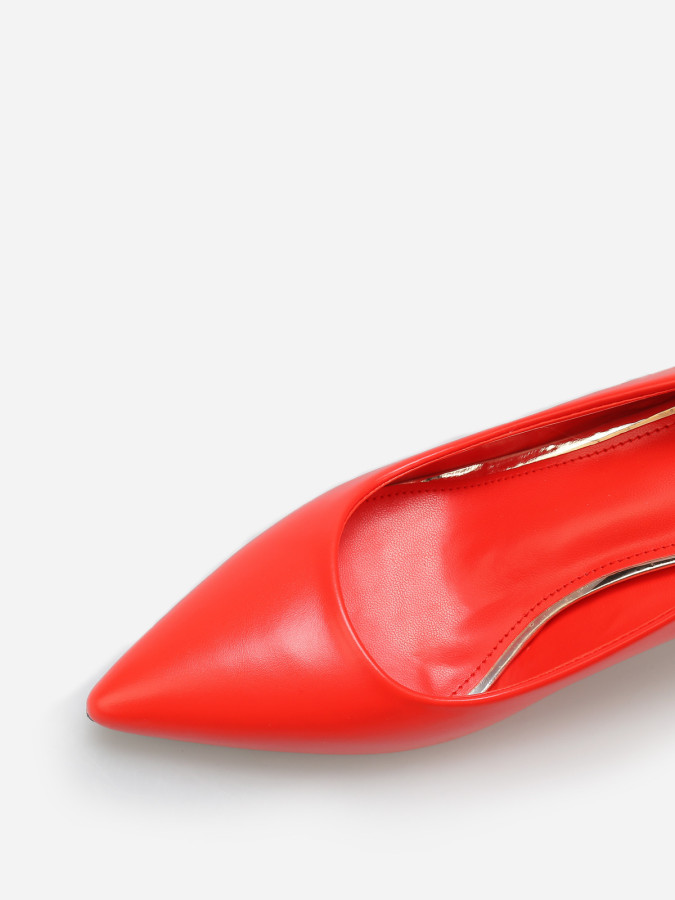 Escarpins en simili à talon bobine fin