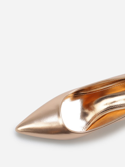 Escarpins pointus en simili métallisé