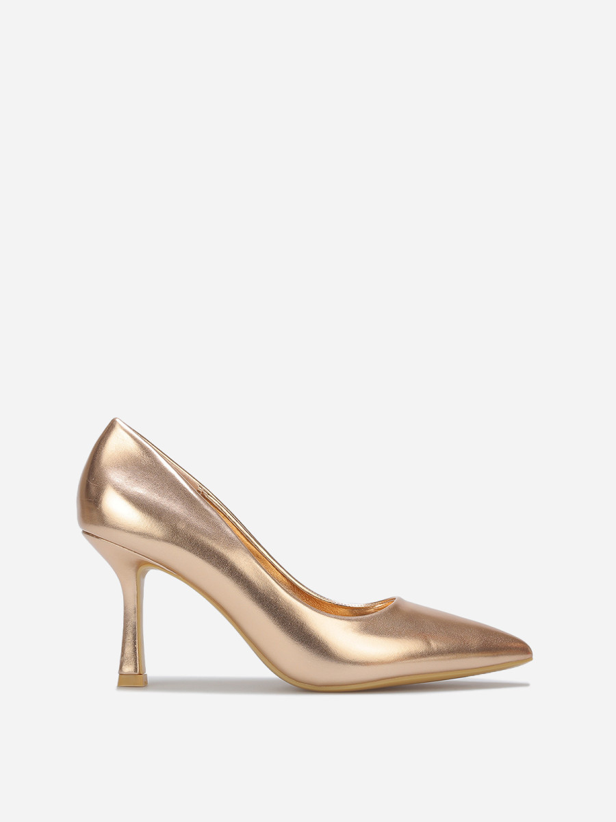 Escarpins pointus en simili métallisé