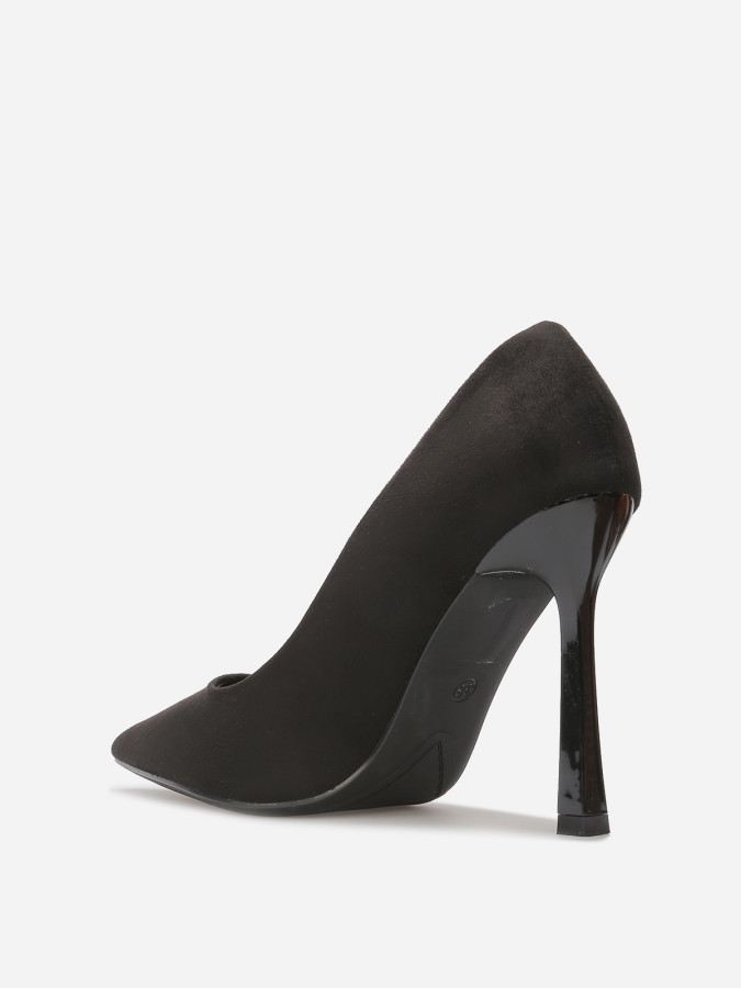 Stilettos en suédine à talon verni