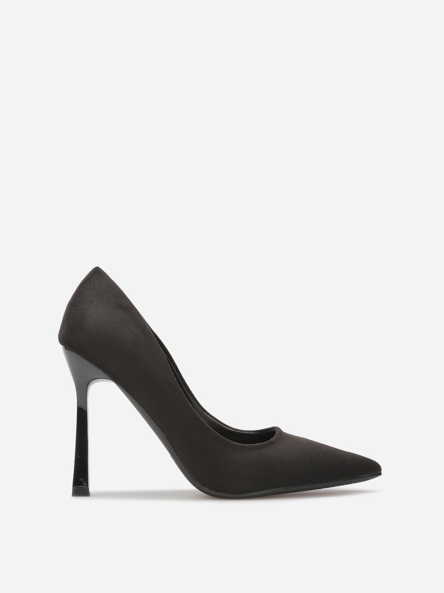 Stilettos en suédine à talon verni
