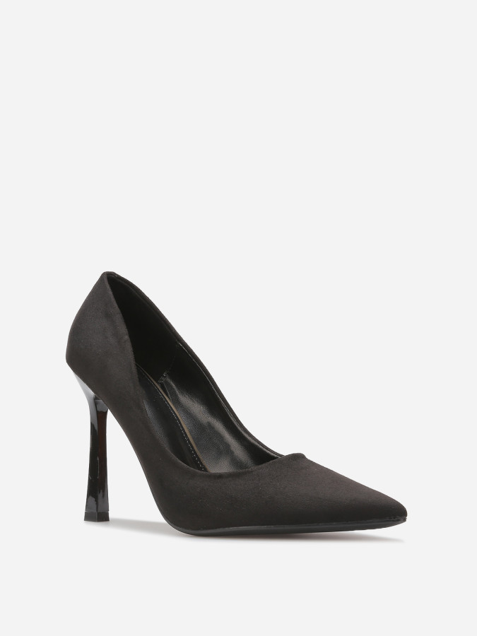 Stilettos en suédine à talon verni