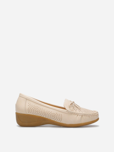 Mocassins ajourés avec petit nœud