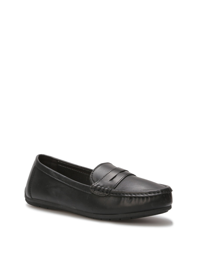 Mocassins classiques noirs en simili