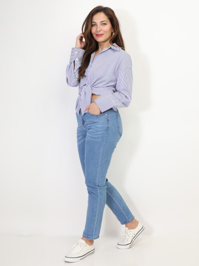 Chemise oversize à fines rayures