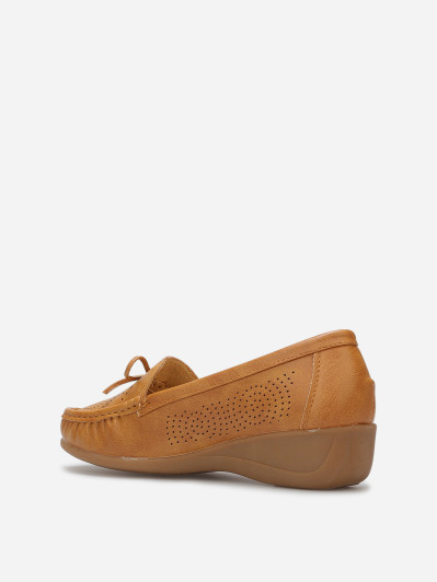 Mocassins ajourés avec petit nœud