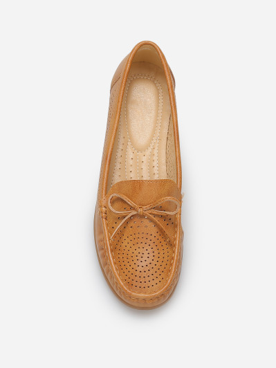 Mocassins ajourés avec petit nœud
