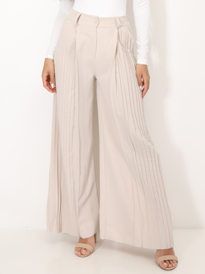Pantalon de costume palazzo plissé