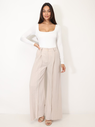 Pantalon de costume palazzo plissé