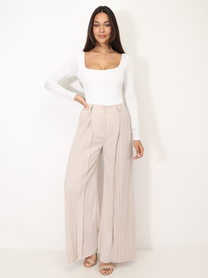 Pantalon de costume palazzo plissé