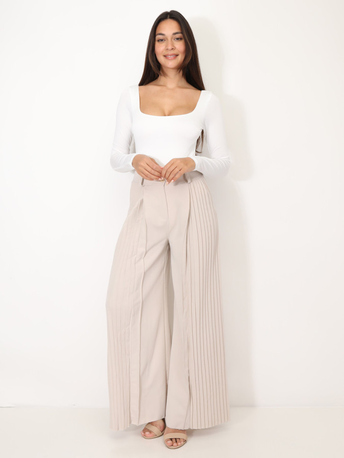Pantalon de costume palazzo plissé