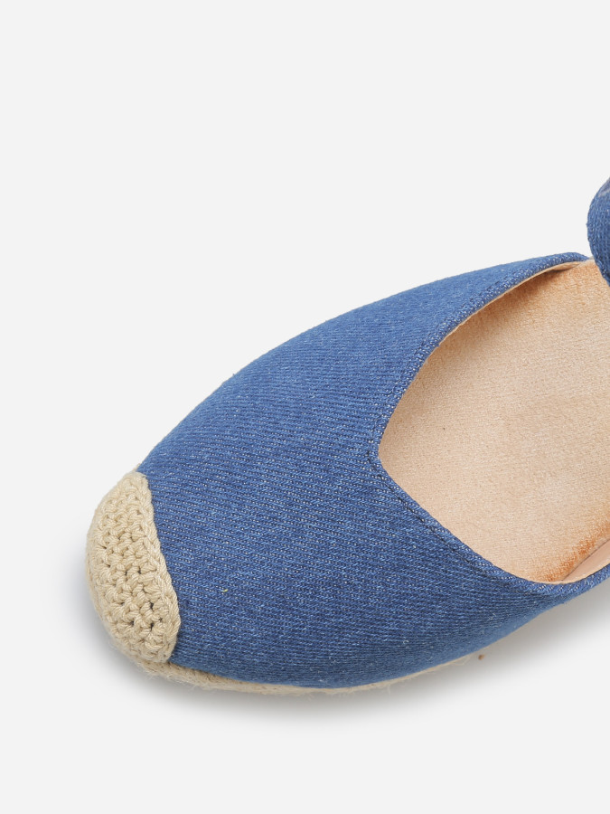 Espadrilles compensées en denim