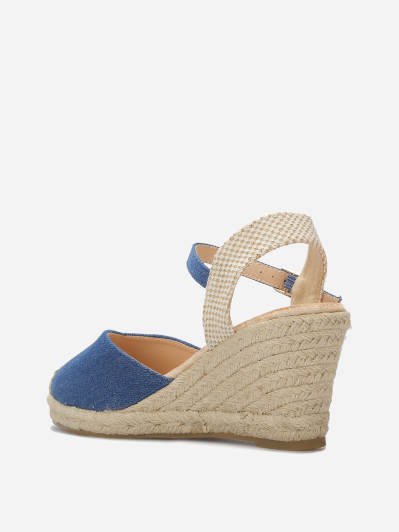 Espadrilles compensées en denim