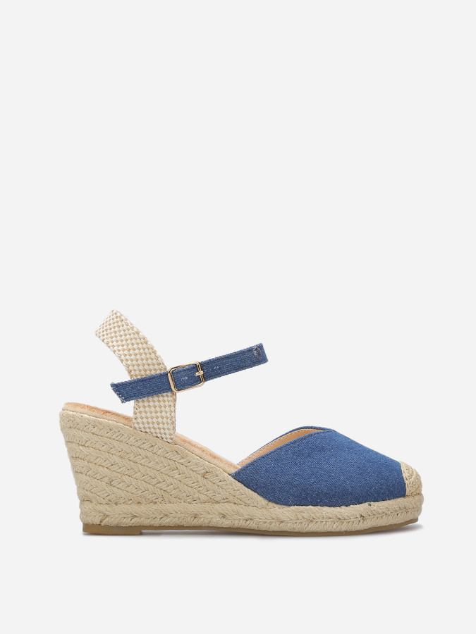 Espadrilles compensées en denim