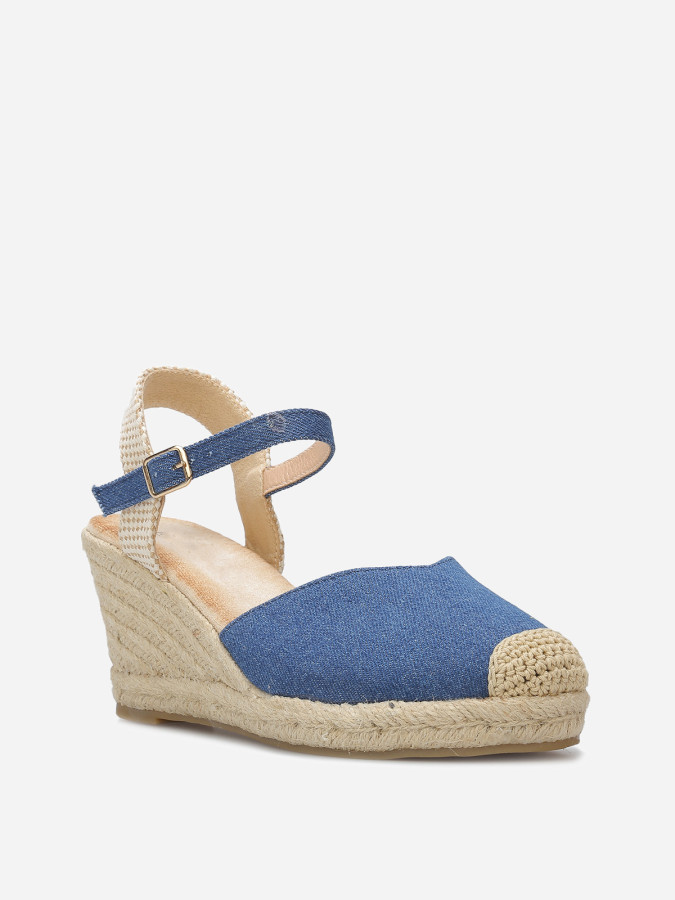 Espadrilles compensées en denim