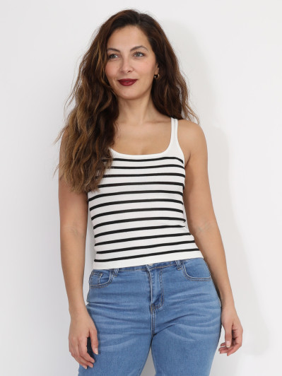 Débardeur marinière court