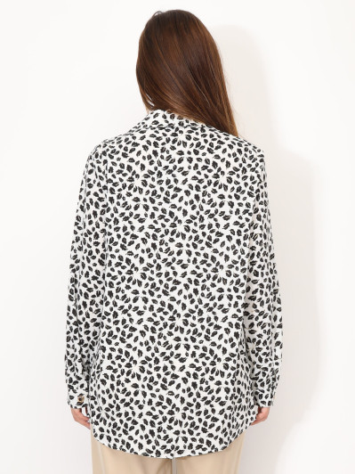 Chemise à motif feuilles pailletées