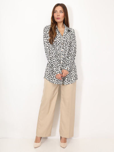 Chemise à motif feuilles pailletées