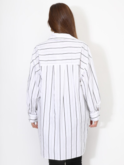 Chemise longue oversize à rayures