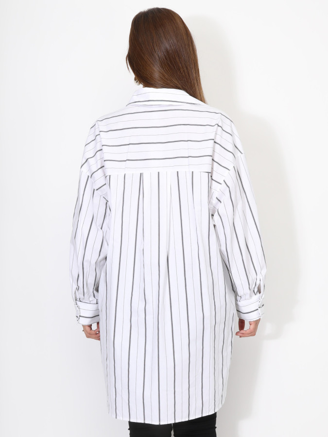 Chemise longue oversize à rayures