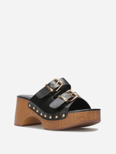 Mules sabots à boucles et clous