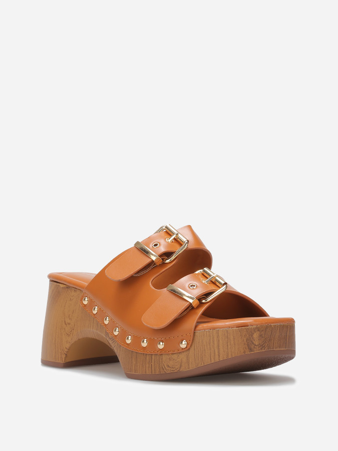 Mules sabots à boucles et clous