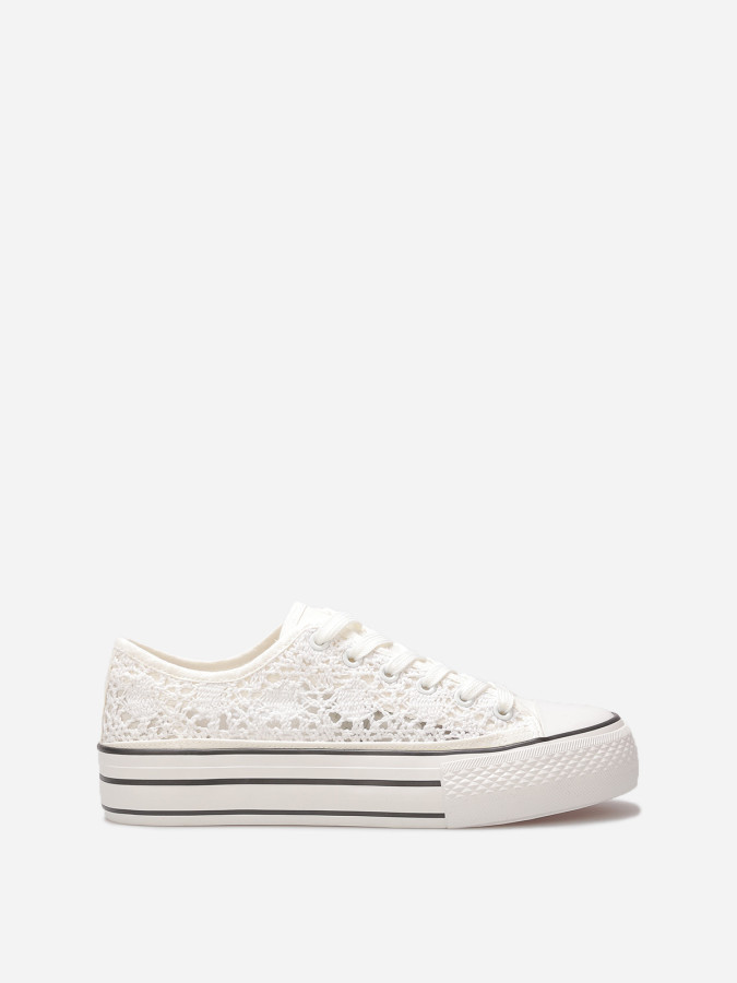 Tennis en crochet à plateforme